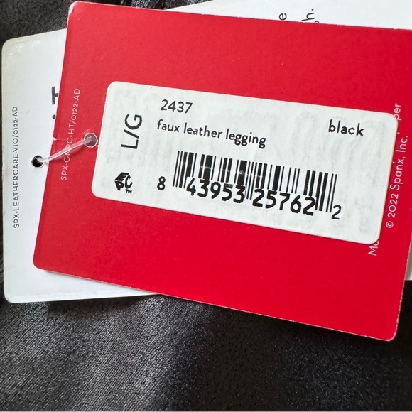 NWT Spanx Black Faux Leather High-Waisted Leggings size Large - Picture 9 of 11